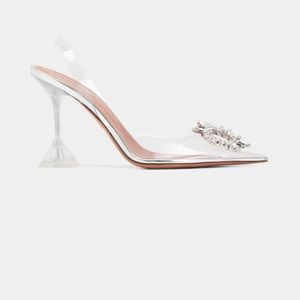Amina Muaddi Begum transparent clear heels size 40 IT
